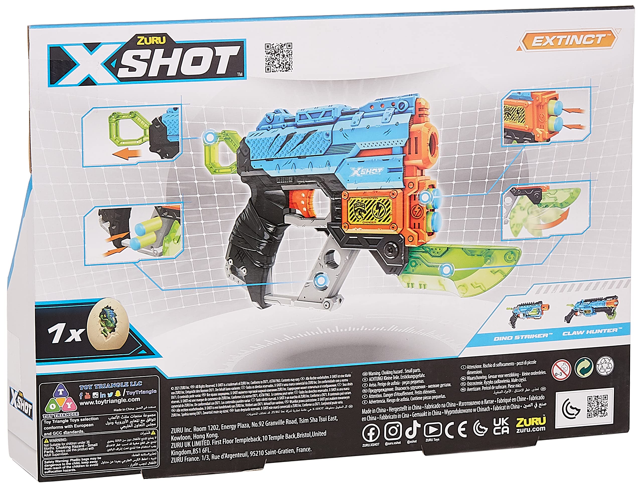 Amazon.com: X-Shot Dino Attack Extinct (1 MEDIUM Egg, 8 darts